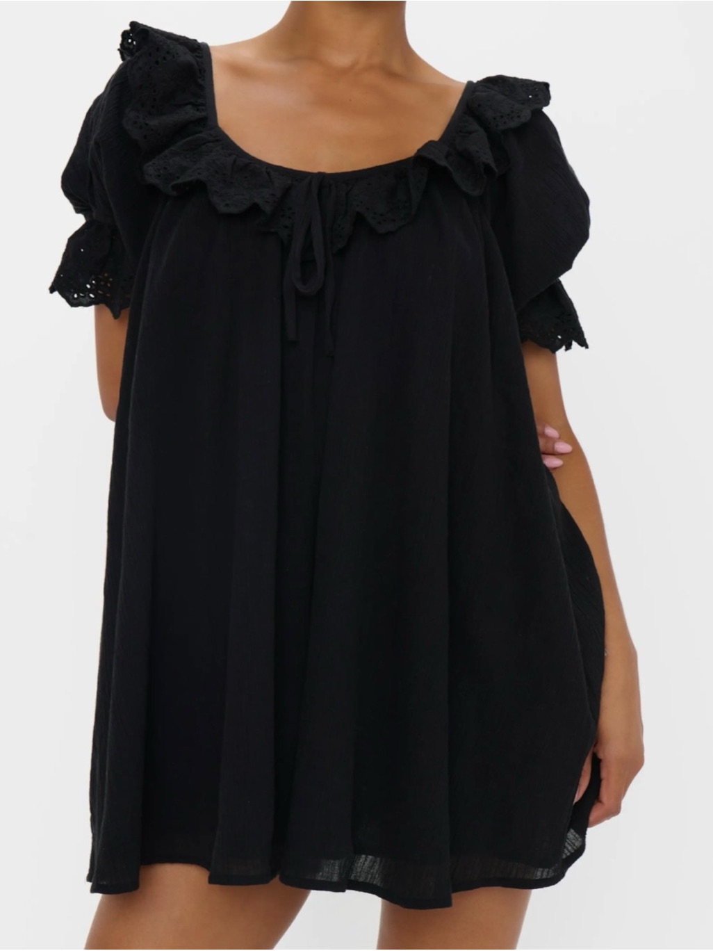 Show Me Your Mumu Toulouse Mini Dress Lightweight Cotton Swim Cover Ruffles L